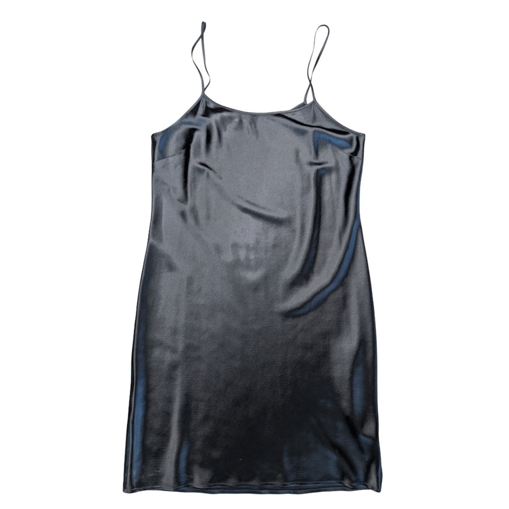 Reitmans Women's Medium Black Polyester Satin Slip Nightie Dress Lingerie